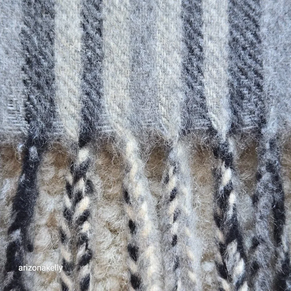 NWOT Enzo Mantovani Wool/Cashmere Scarf in Plaid Grey Black - Picture 4 of 11